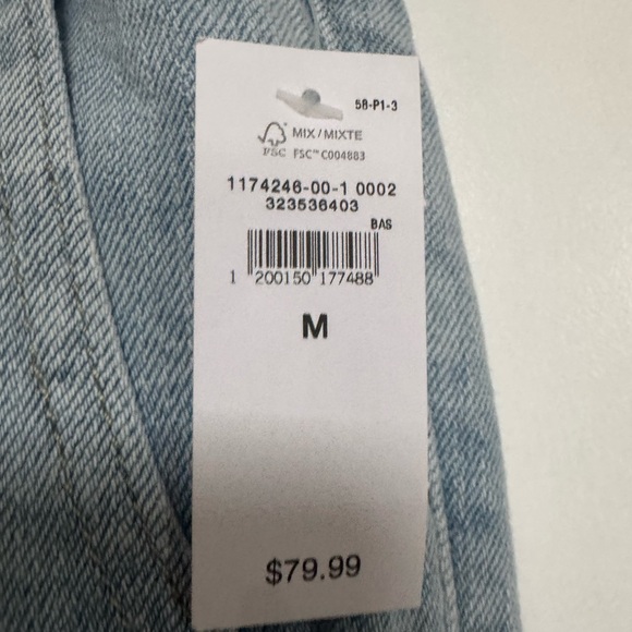 GAP Denim NWT Women's Light Blue high rise Wide Leg Pull on draw string SZ M - Picture 4 of 7